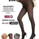 Rajstopy damskie samoprzylepne 600D S-XXL z kropkami