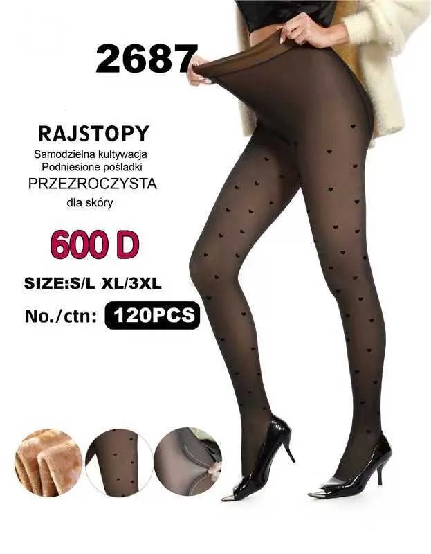 Rajstopy damskie samoprzylepne 600D S-XXL z kropkami