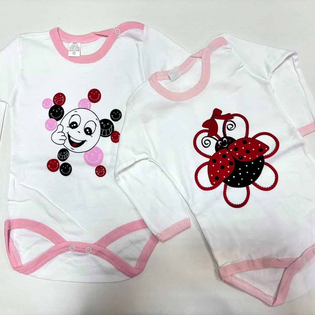 Zestaw body dla niemowląt 1-3M z Pandą i Biedronką