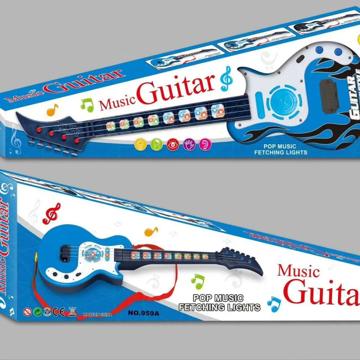 Elektryczna gitara muzyczna Pop Music z efektami świetlnymi