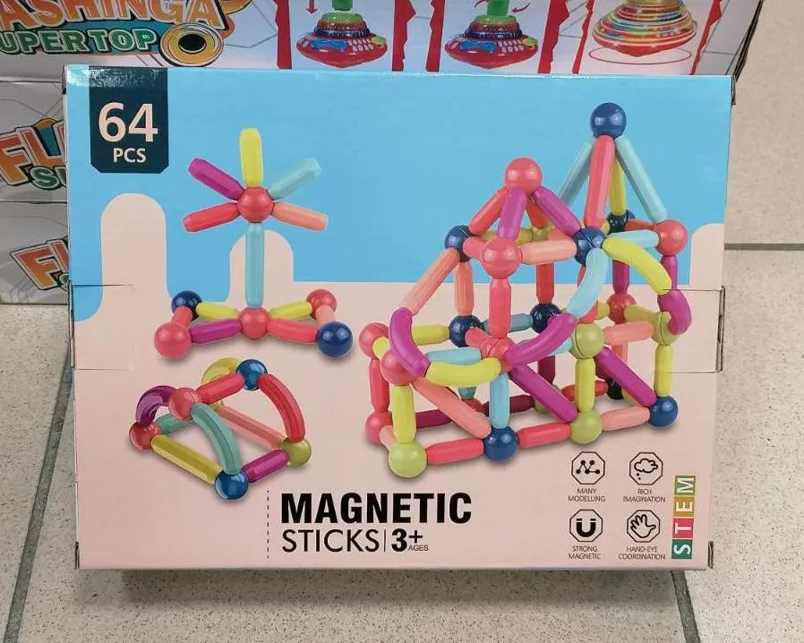 Zabawki Magnetics Magnetic Sticks 64PCS 3+
