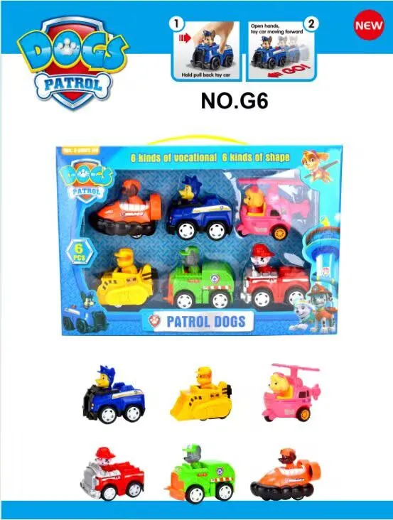 Zestaw Mini Patrol Dogs 6PCS Napęd Pull-Back PAW Patrol