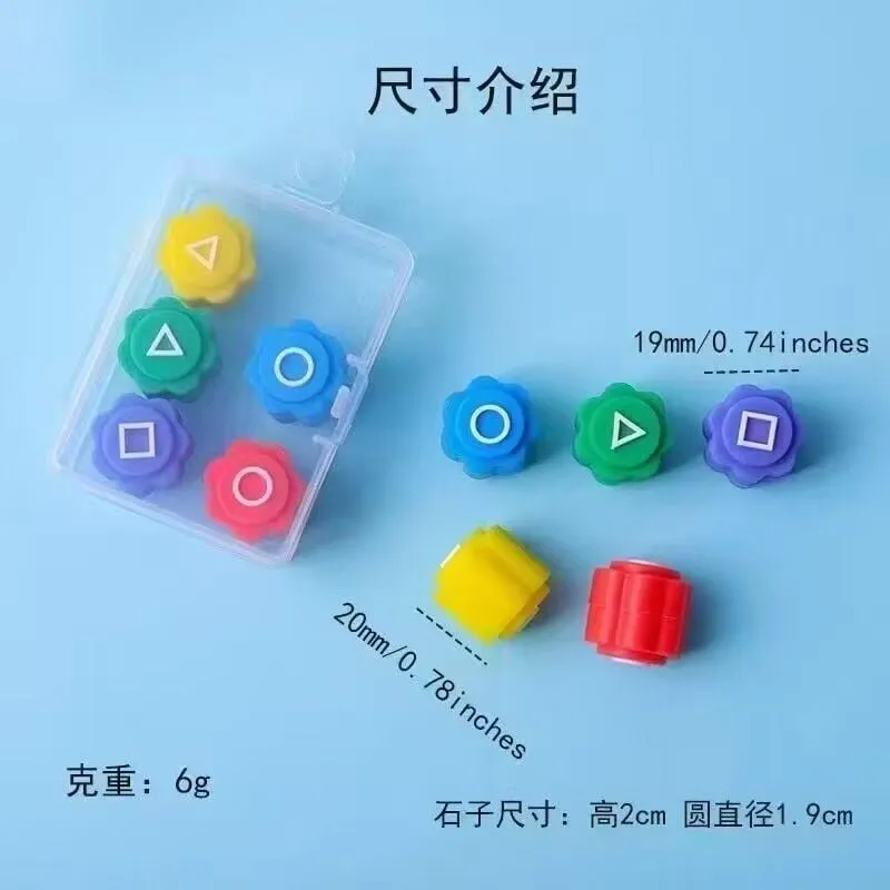 Zabawka Gongi Squid Game 19x20mm Kolorowy Zestaw w Pudełku