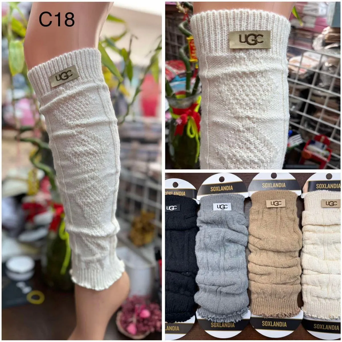 Skarpetki Damskie Świecące UGG C18, 24 szt/opak.