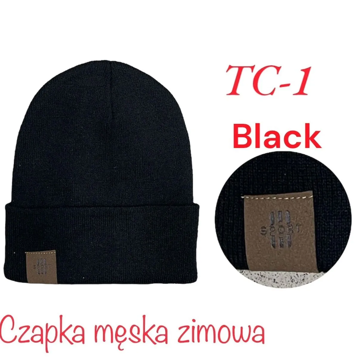 Czapka męska zimowa beanie TC-1 Black