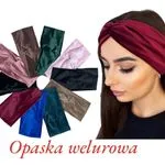Opaska damska welurowa, zestaw wielokolorowy