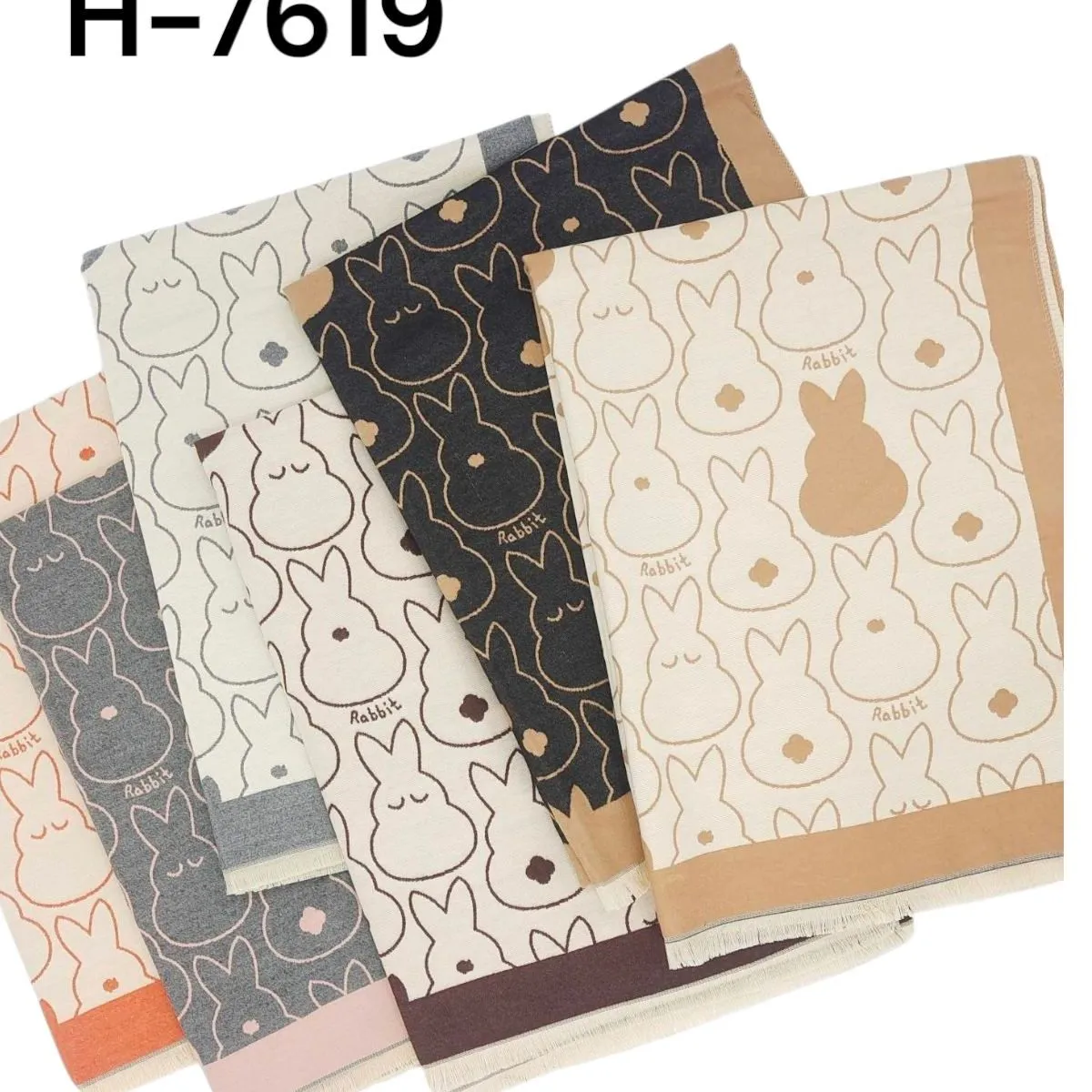 Szaliki damskie z motywem królika H-7619