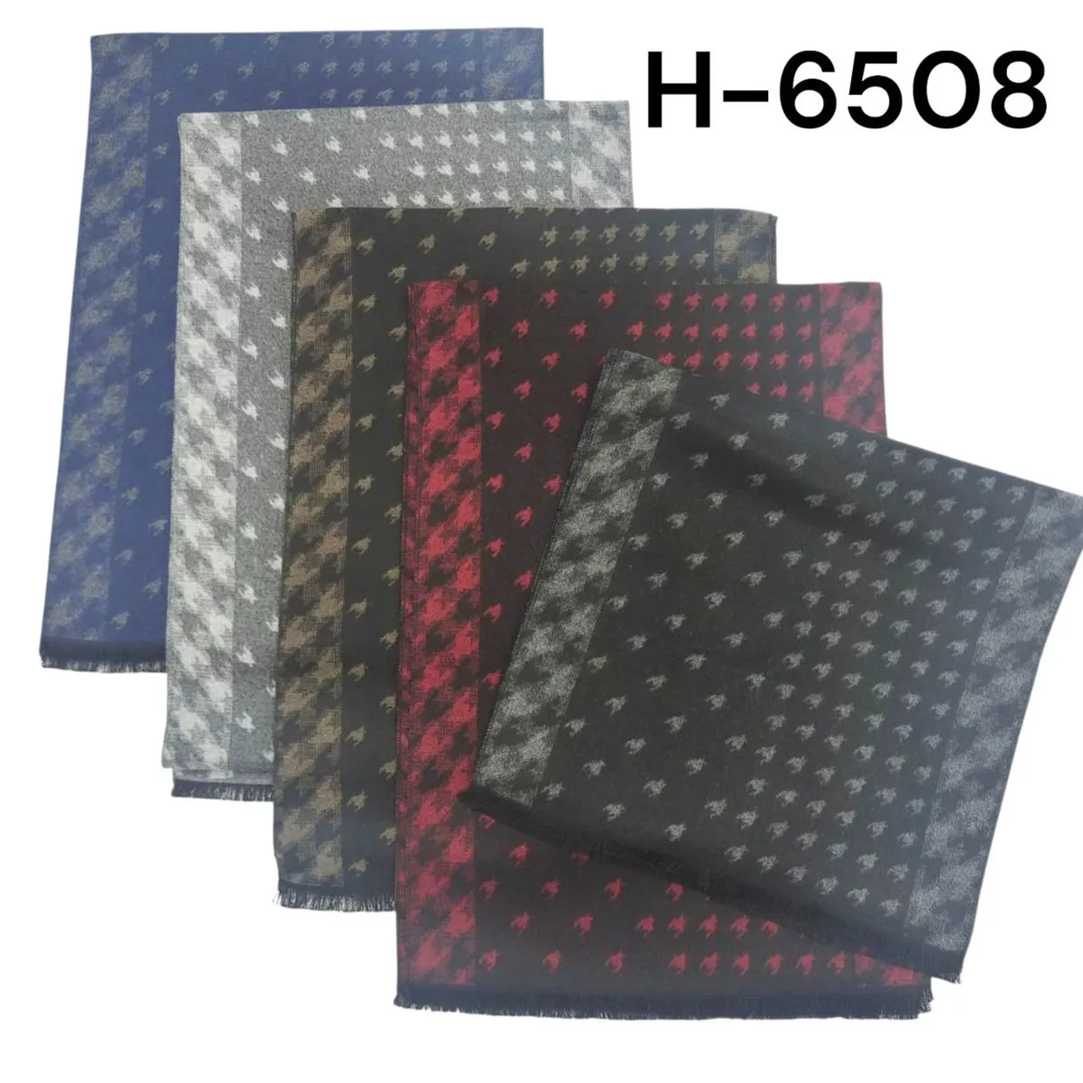 Szaliki męskie wzór houndstooth H-6508