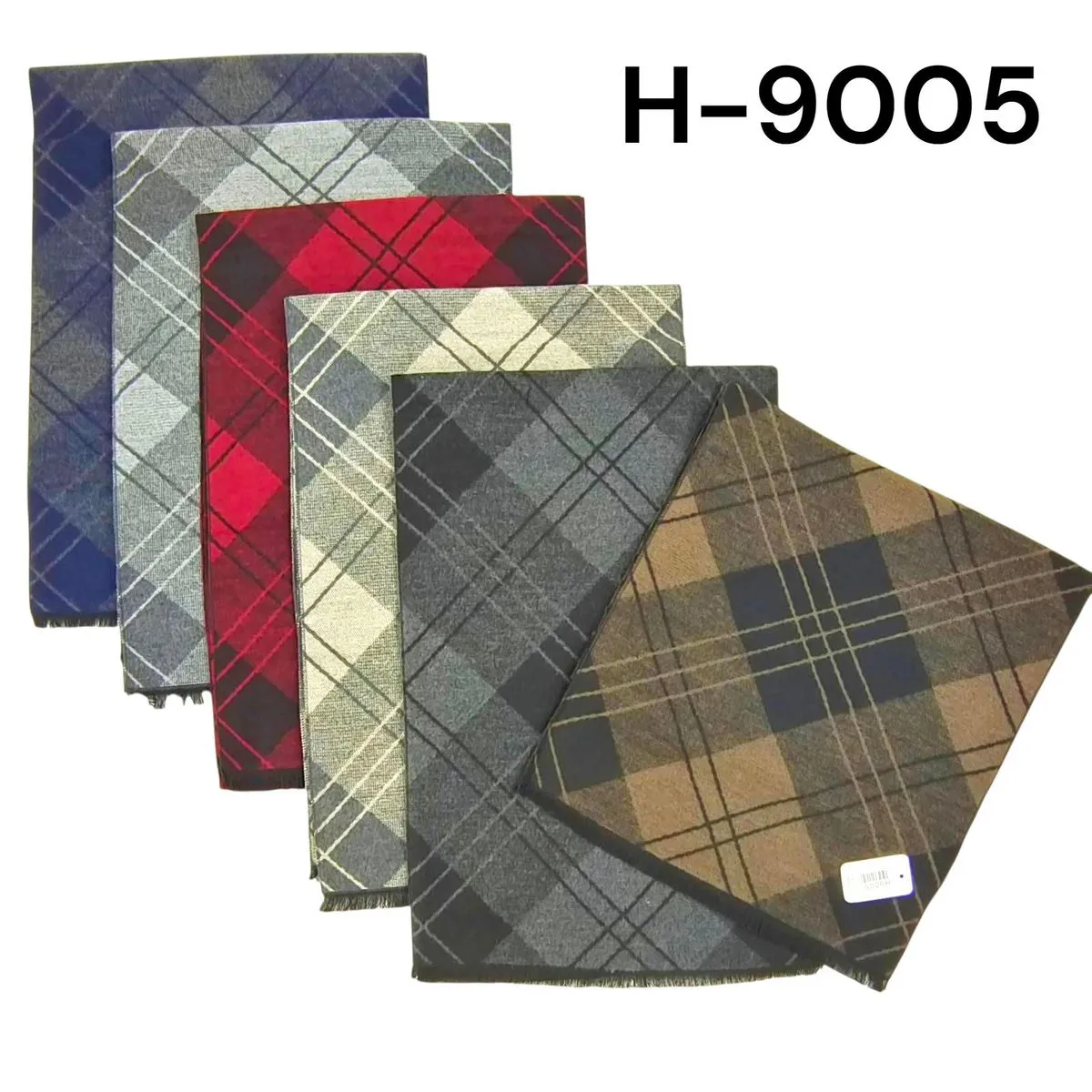 Szaliki męskie w kratę H-90005, 6 kolorów