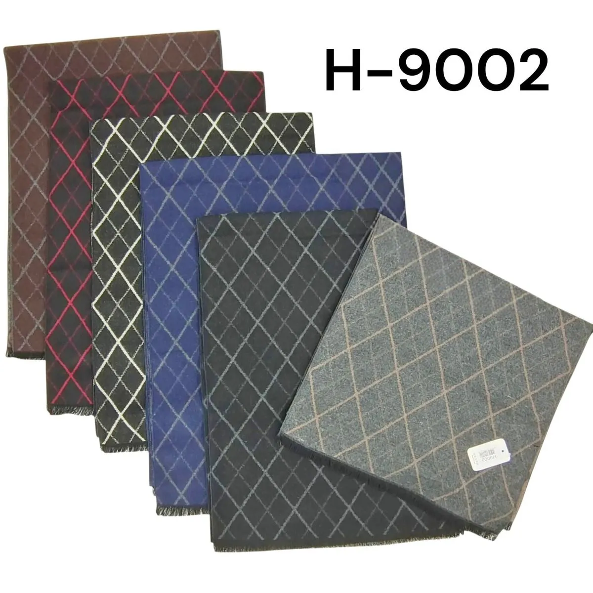 Szaliki męskie w kratę H-9002, 12 szt/opak.