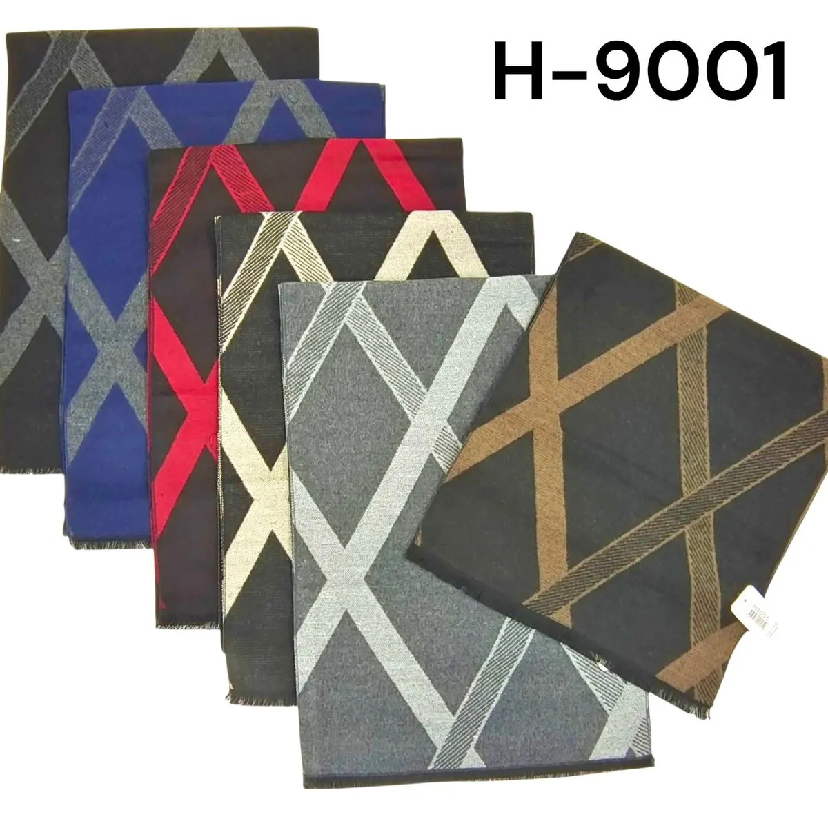 Szaliki męskie wzór kratka H-9001, 6 kolorów