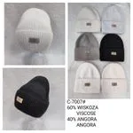 Czapki damskie beanie 60% wiskoza 40% angora