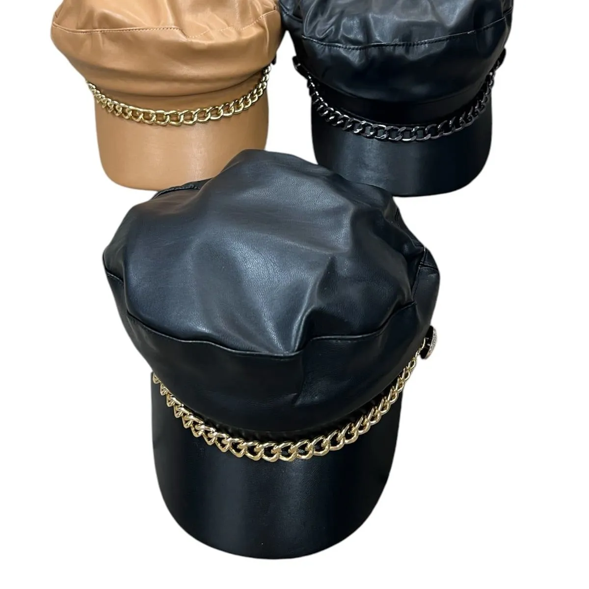 Czapki damskie bucket hat z łańcuszkiem MO223486
