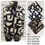 Szaliki damskie wzorzyste 50/50 bawiła-wiskoza K27