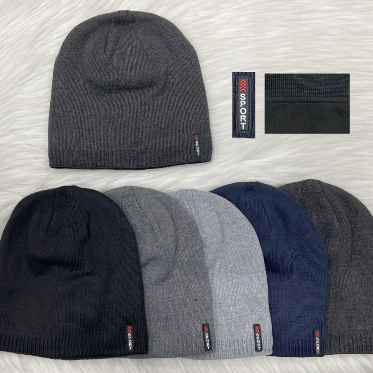 Czapki męskie beanie szare X-SPORT