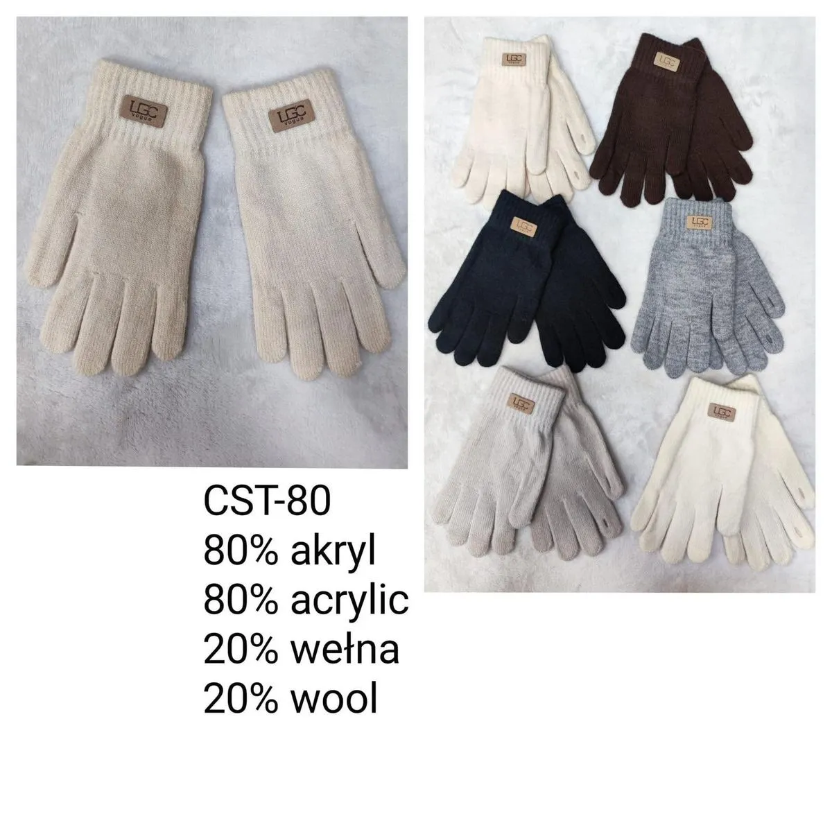 Rękawiczki damskie UGG CST-80 beżowe i inne kolory