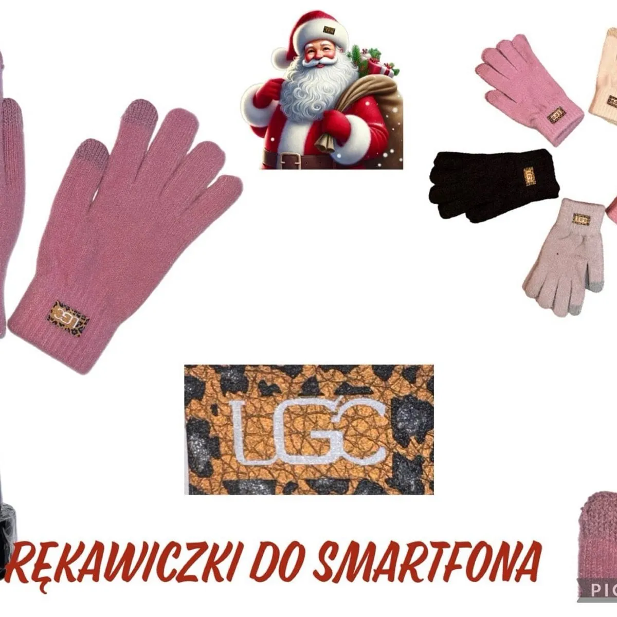 Rękawiczki damskie do smartfona różowe beżowe czarne