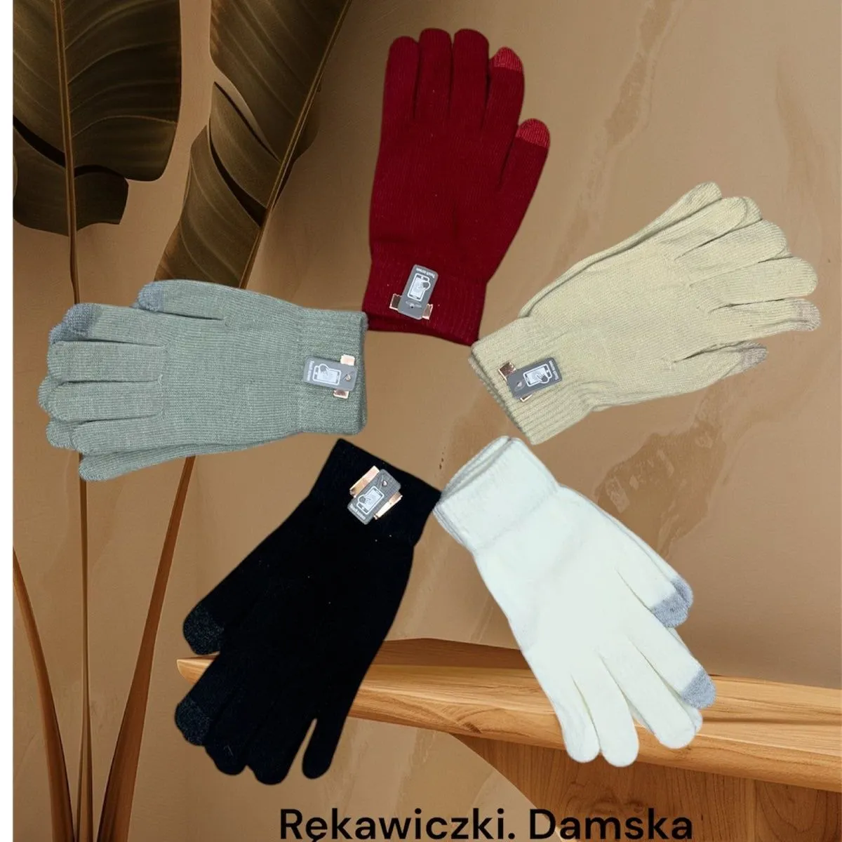 Rękawiczki damskie dzianinowe 5 kolorów