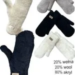 Rękawiczki damskie futrzane 20% wełna 80% akryl