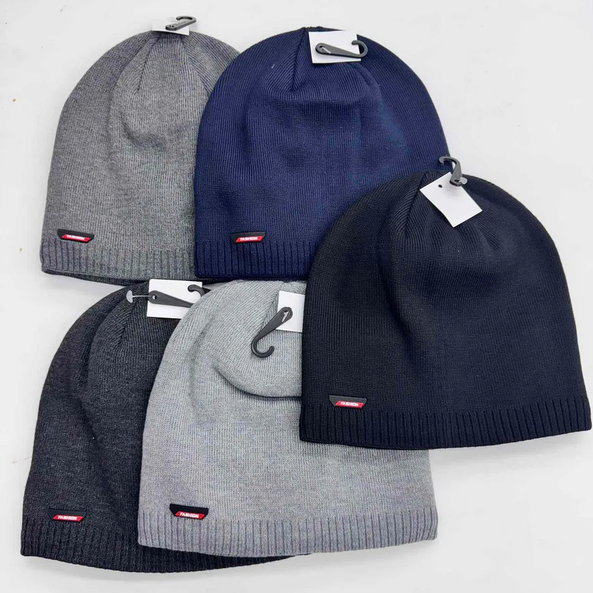 Czapki męskie beanie szare granatowe czarne