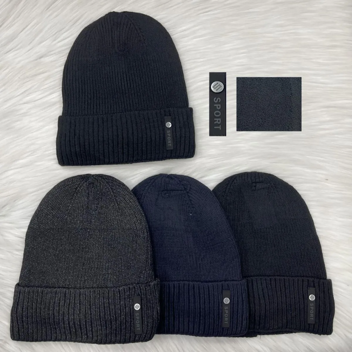 Czapki męskie beanie czarne i szare