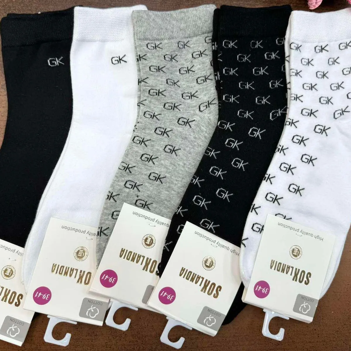 Skarpetki damskie SOLIA rozmiar 36-40, zestaw czarno-białe-szare