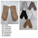 Rękawiczki damskie futrzane 65% wiskozy beżowe