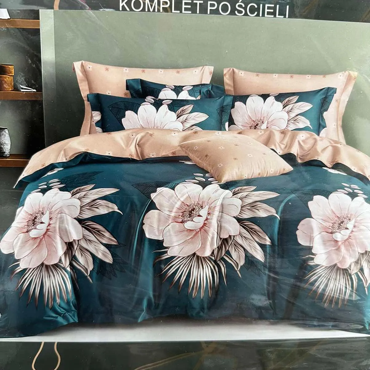 Komplet pościeli West State 4CZ 160/200 granatowo-beżowy