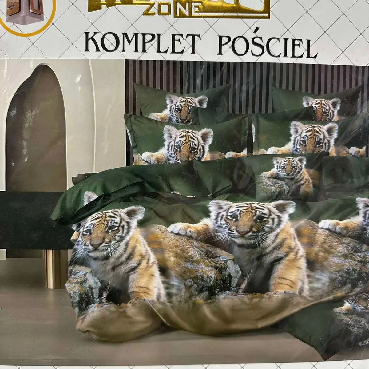 Komplet pościeli Milano 4cz 160/200 z tygrysem