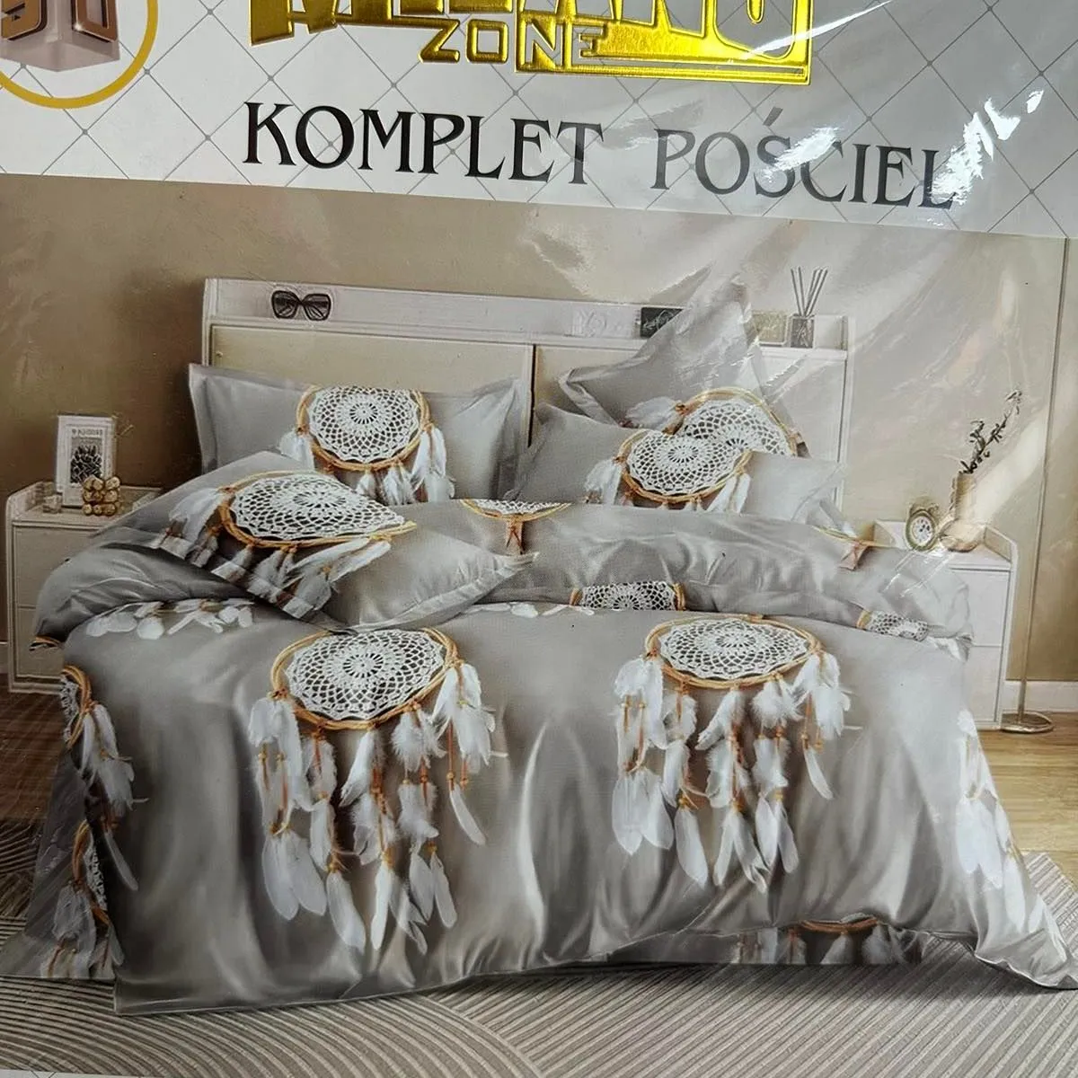 Komplet pościeli Milano Zone 4cz 160/200 szary mandale