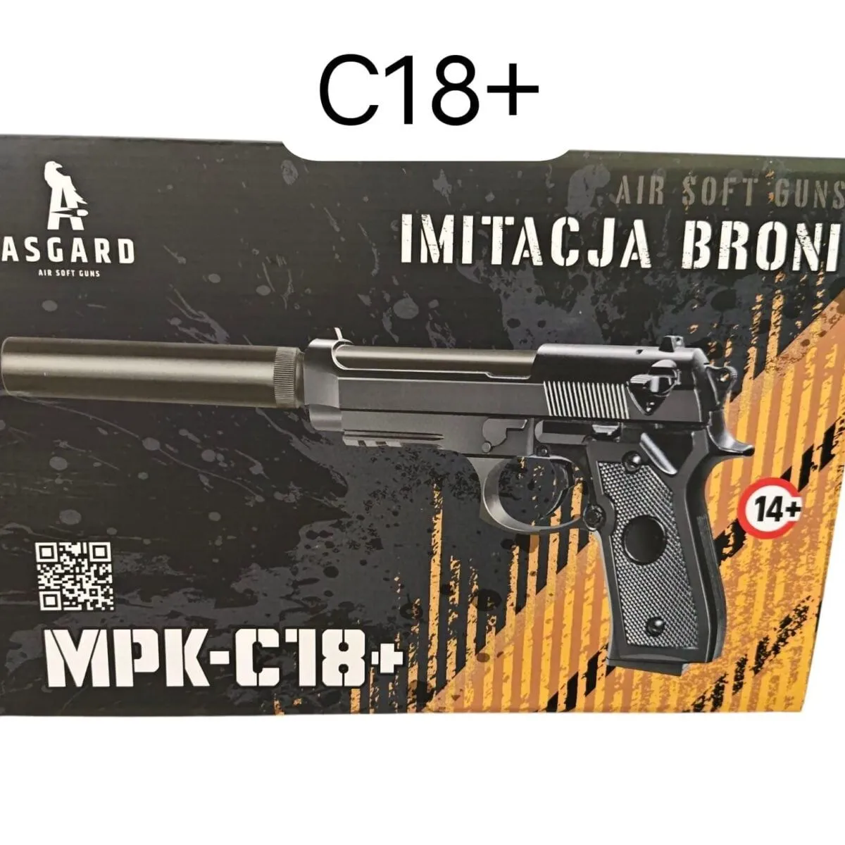 Pistolet Metalowy C18+ Imitacja Broni Asgard MPKC-18+