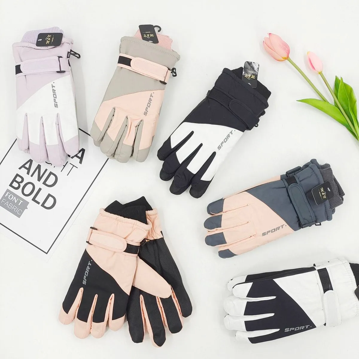Rękawiczki damskie sportowe Bold & Fab, 5 kolorów