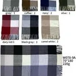 Szaliki damskie w kratę wzorzyste 70x180 cm 220g