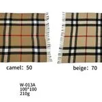 Szaliki damskie w kratę camel i beige 100x100 cm