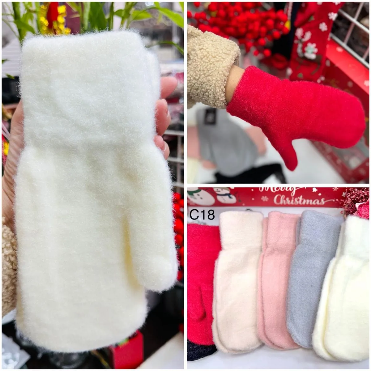 Rękawiczki damskie futrzane C18, 4 kolory