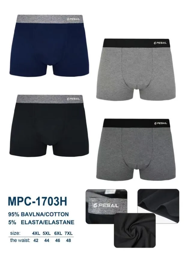 Bokserki męskie Pesal 95% bawełna 5% elastan XL