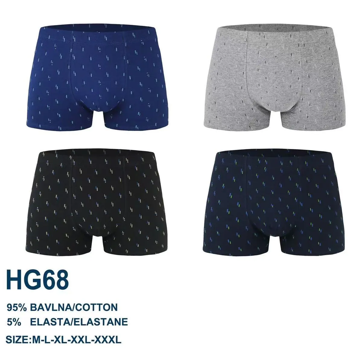 Bokserki męskie LG68 95% bawełna 5% elastan S-4XL