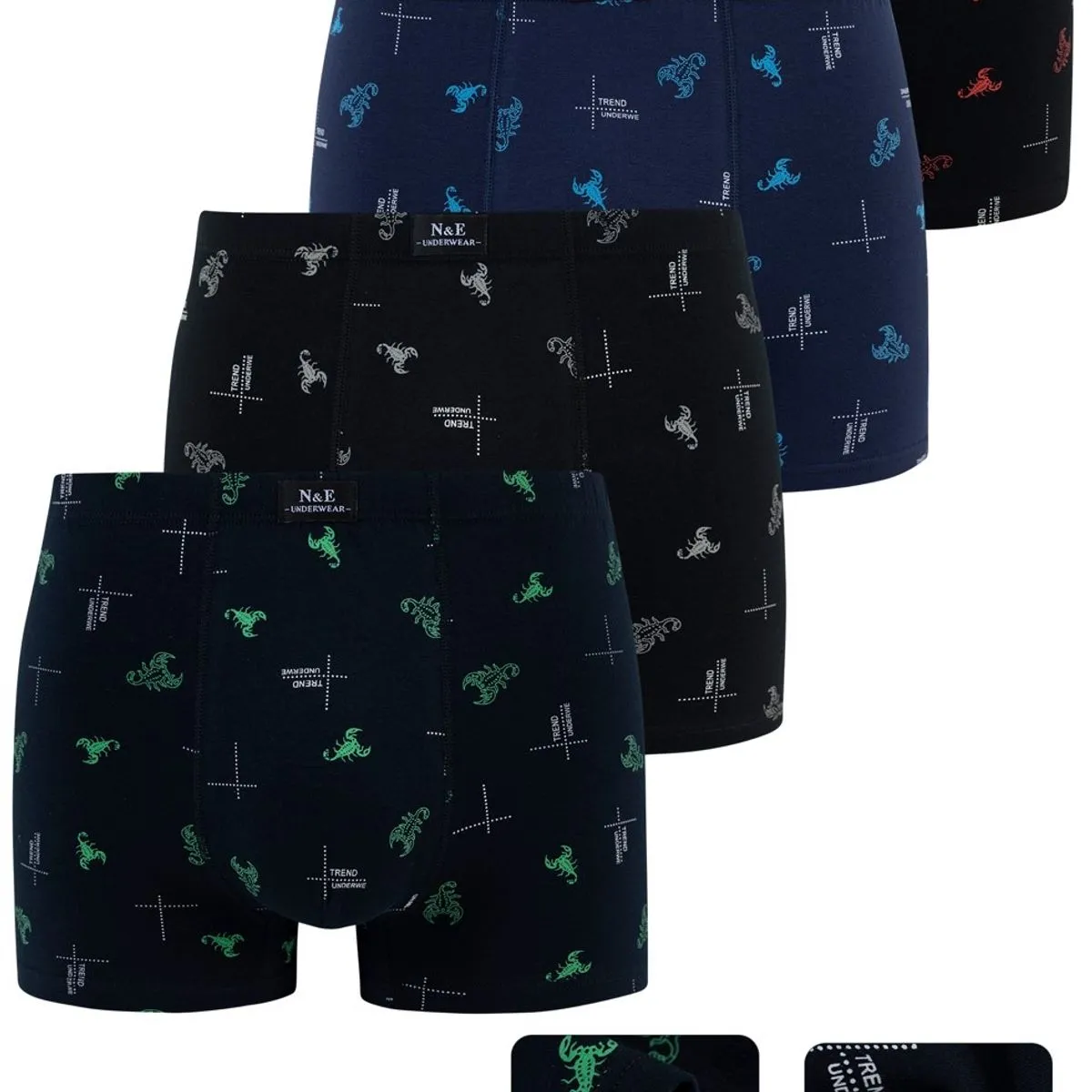 Bokserki męskie TOM.NY 4 szt. M-XXL 95% bawełna