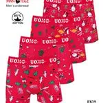 Bokserki męskie UOMO świąteczne 95% bawełna M-L-XL-XXL 4 szt