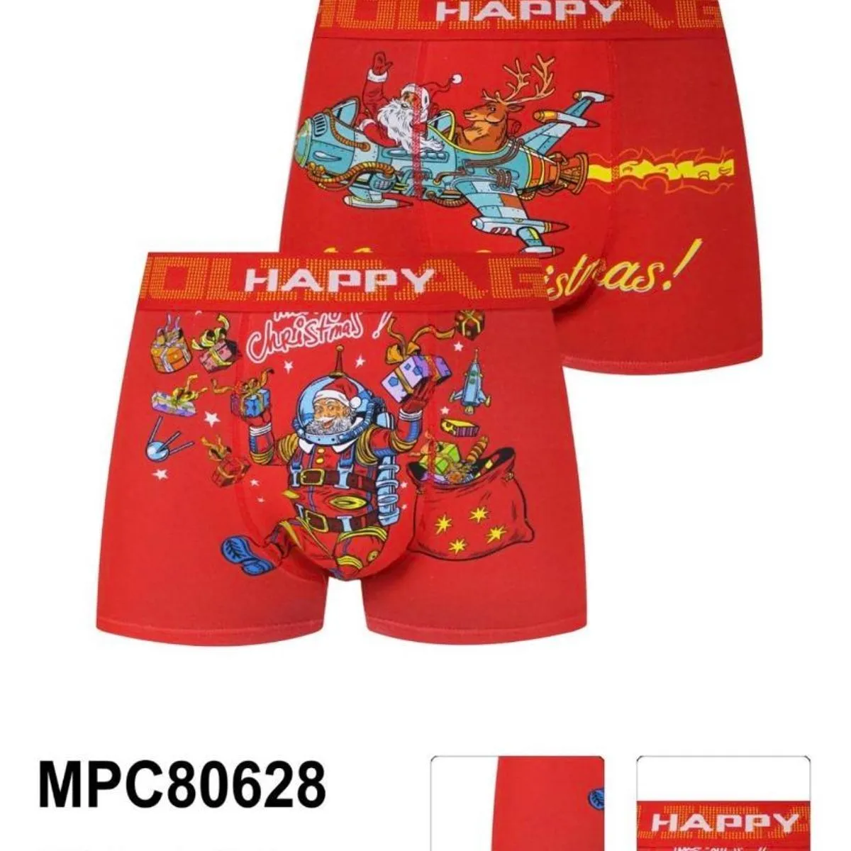 Bokserki męskie PESASIL Happy Christmas bawełna 95% M-L-XL-XXL