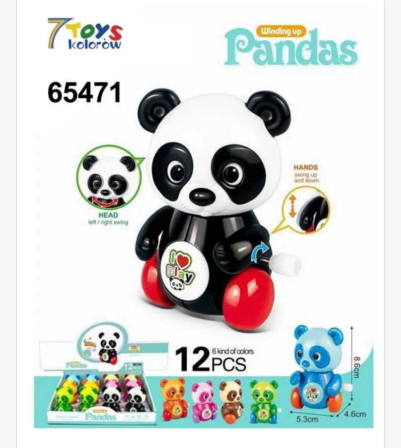 Zabawki Wind-up Pandas 7TOYS kolorowe 12 szt