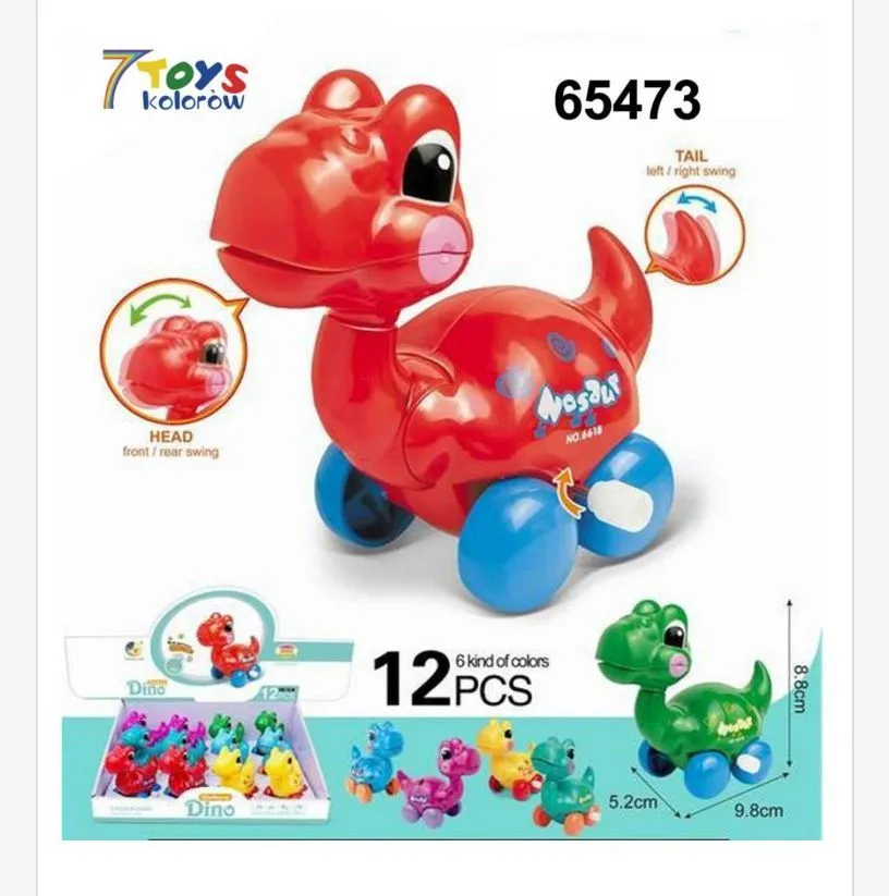 Zabawki Dino - dinozaury na kółkach 12 szt mix kolorów
