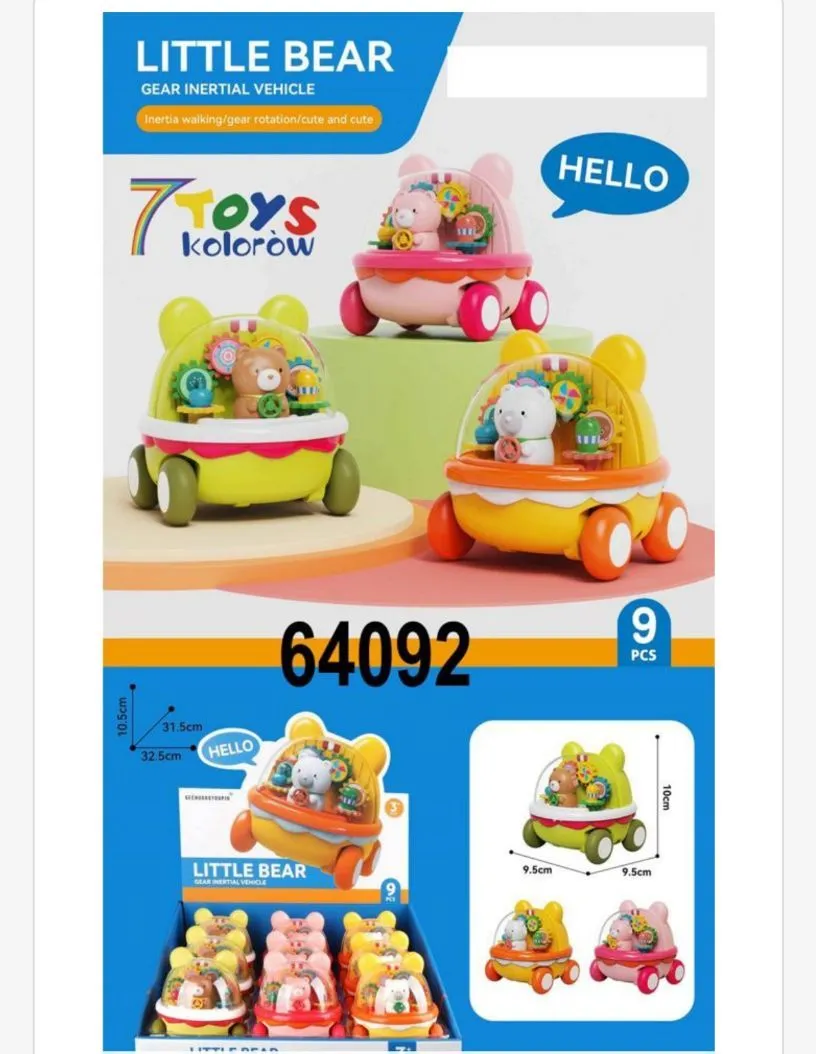 Zabawkowy samochód Little Bear z kółkami obracającymi się