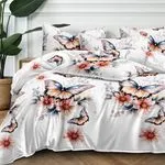 Komplet Pościel Fashion Home Satyna Bawełna 200x220cm 3cz Motyl