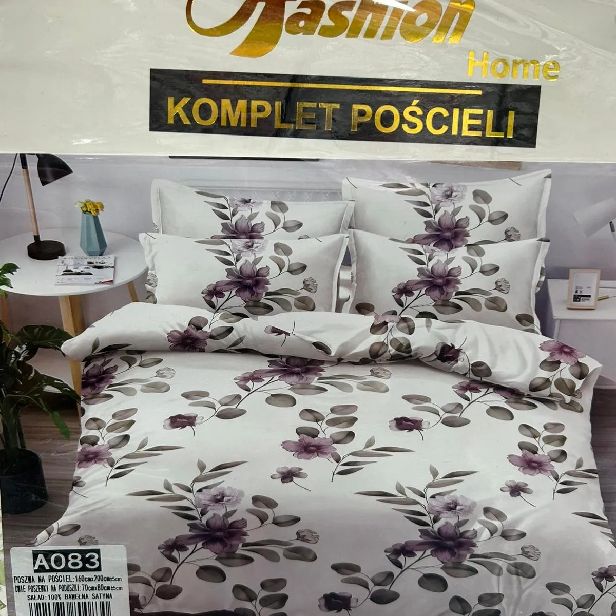Komplet Pościeli Fashion Home Satyna Bawełna 160x200cm 3cz A03