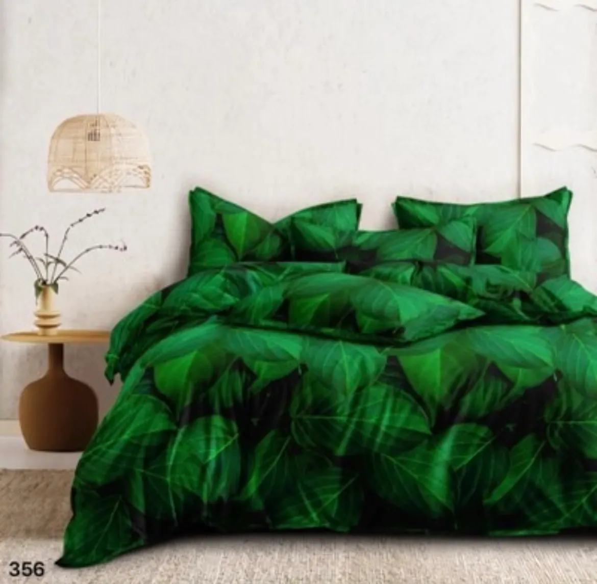 Komplet Pościel Fashion Home Satyna Bawełna 160x200cm Zielony 3cz
