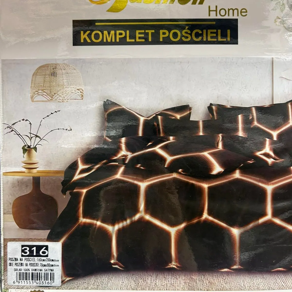 Komplet Pościeli Fashion Home Satyna Bawełna 160x200cm 3cz
