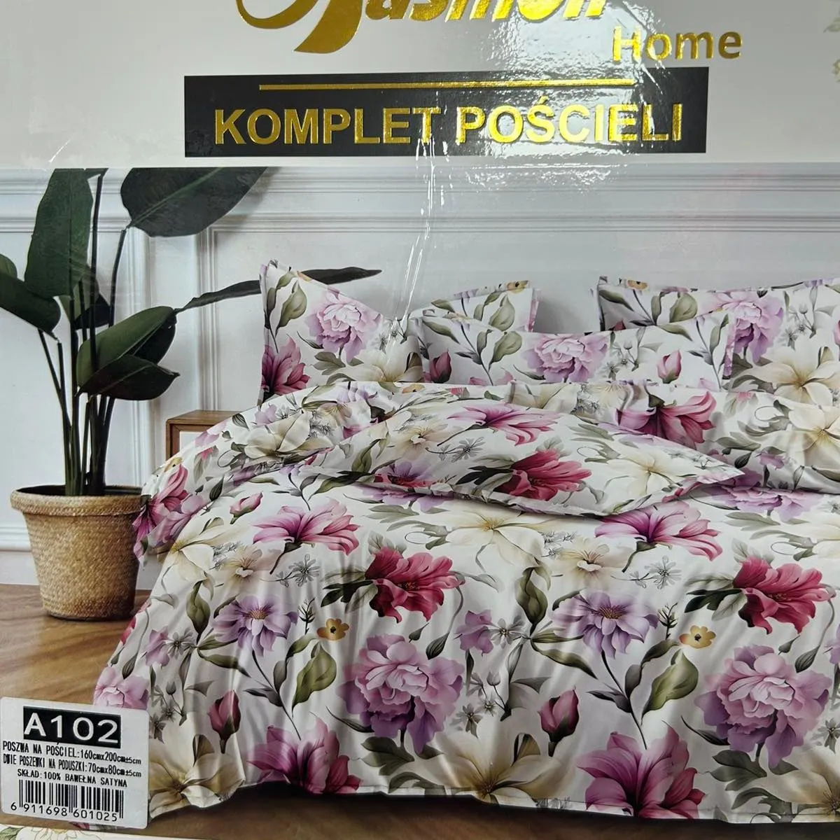 Komplet Pościeli Fashion Home Satyna Bawełna 160x200cm 3cz