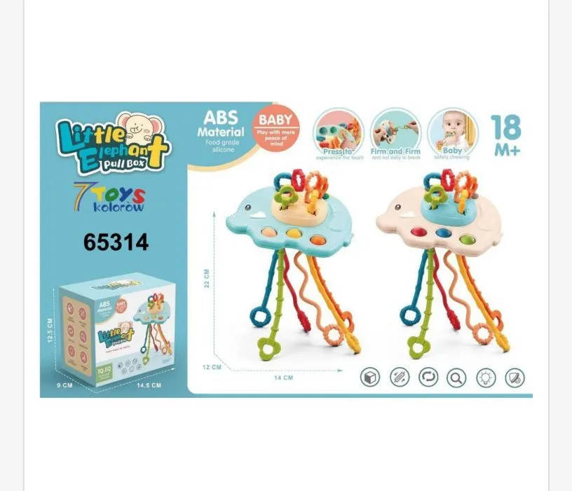 Zabawka Little Elephant Pull Box 65314 ABS Baby