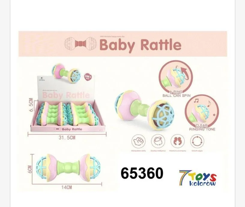 Grzechotka Baby Rattle kolorowa 14cm